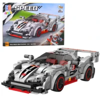 LEAN Toys 23575 Stavebnice Sportovní auto/Robot 2 v 1, 363 dílků, šedá
