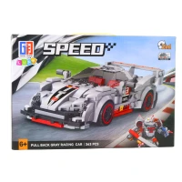LEAN Toys 23575 Stavebnice Sportovní auto/Robot 2 v 1, 363 dílků, šedá