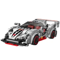 LEAN Toys 23575 Stavebnice Sportovní auto/Robot 2 v 1, 363 dílků, šedá