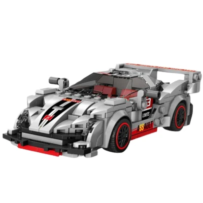 LEAN Toys 23575 Stavebnice Sportovní auto/Robot 2 v 1, 363 dílků, šedá