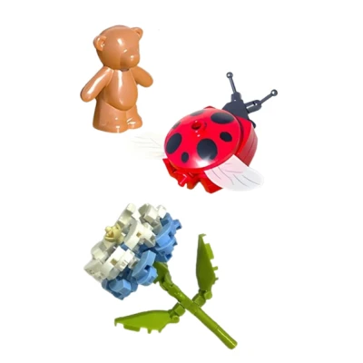 LEAN Toys 23494 Konstrukční stavebnice - Květinová kompozice s beruškami, 596 dílků