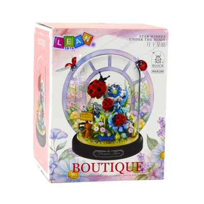 LEAN Toys 23494 Konstrukční stavebnice - Květinová kompozice s beruškami, 596 dílků