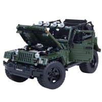 LEAN Toys 23660 Stavebnicová súprava terénne vozidlo 2078 dielov, khaki