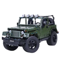 LEAN Toys 23660 Stavebnicová súprava terénne vozidlo 2078 dielov, khaki