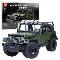 LEAN Toys 23660 Stavebnicová súprava terénne vozidlo 2078 dielov, khaki
