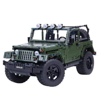 LEAN Toys 23660 Stavebnicová súprava terénne vozidlo 2078 dielov, khaki