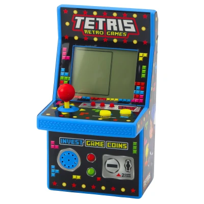 LEAN Toys 23491 Mini herní automat Tetris, 49 her, 1676 úrovní, modrý