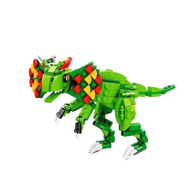 LEAN Toys 23570 Stavebnice dinosaurus Dilophosaurus 269 dílků, zelená