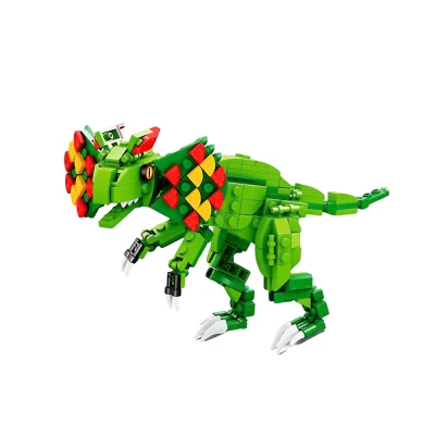 LEAN Toys 23570 Stavebnice dinosaurus Dilophosaurus 269 dílků, zelená