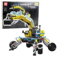 LEAN Toys 23673 Mobilný terénny bager, stavebnicová súprava, 1392 dielov