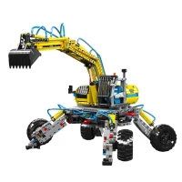 LEAN Toys 23673 Mobilný terénny bager, stavebnicová súprava, 1392 dielov