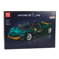 LEAN Toys 23653 Športové auto P1 1:8 Stavebnicová sada, 3268 dielov, zelená
