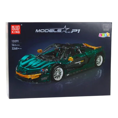 LEAN Toys 23653 Športové auto P1 1:8 Stavebnicová sada, 3268 dielov, zelená
