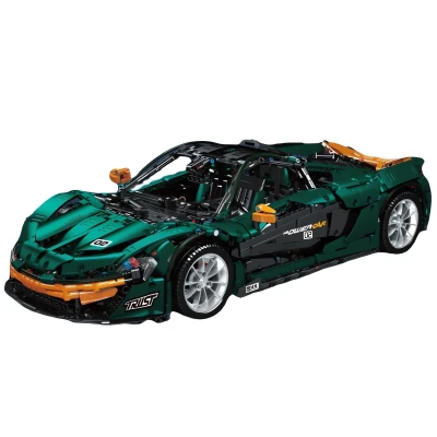 LEAN Toys 23653 Športové auto P1 1:8 Stavebnicová sada, 3268 dielov, zelená