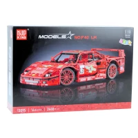 LEAN Toys 23654 Stavebnice športového pretekárskeho auta 1:10, 2688 dielov, červená
