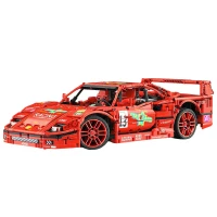LEAN Toys 23654 Stavebnice športového pretekárskeho auta 1:10, 2688 dielov, červená