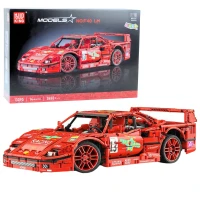 LEAN Toys 23654 Stavebnice športového pretekárskeho auta 1:10, 2688 dielov, červená