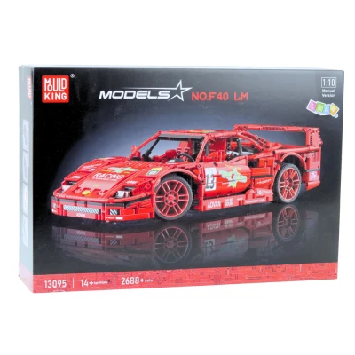 LEAN Toys 23654 Stavebnice športového pretekárskeho auta 1:10, 2688 dielov, červená