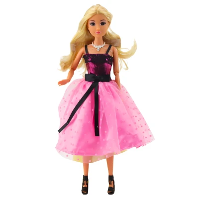 LEAN Toys 24498 Panenka Anlily v plesových šatech růžovočerné