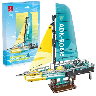 LEAN Toys 24706 Stavebnice plachetnice typu 65, 675 dielov