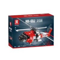 LEAN Toys 24742 HH-60J Záchranný vrtuľník Stavebnicová súprava, 1137 dielov