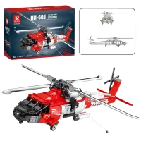 LEAN Toys 24742 HH-60J Záchranný vrtuľník Stavebnicová súprava, 1137 dielov