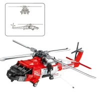LEAN Toys 24742 HH-60J Záchranný vrtuľník Stavebnicová súprava, 1137 dielov