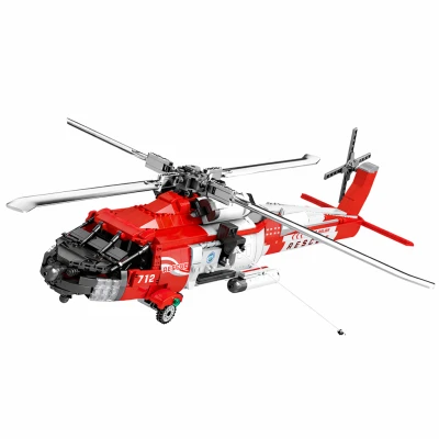 LEAN Toys 24742 HH-60J Záchranný vrtuľník Stavebnicová súprava, 1137 dielov