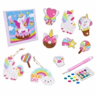LEAN Toys 25149 Diamantová mozaika - přívěšky Jednorožci barevné