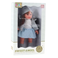 LEAN Toys 25105 Panenka Sweet Angel v šedém oblečku 36,5 cm