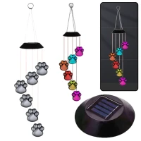 LEAN 26940 Solární zahradní LED RGB lampičky 70 cm, psí tlapky
