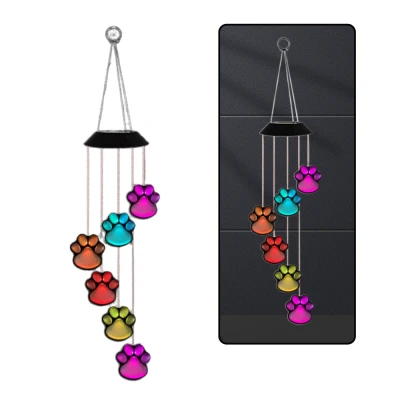 LEAN 26940 Solární zahradní LED RGB lampičky 70 cm, psí tlapky