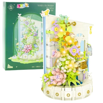 LEAN Toys 26706 Stavebnice Květinová věž s LED, 632 dílků