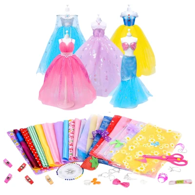 LEAN Toys 27074 Kreativní DIY sada na navrhování a šití oblečků pro panenky