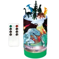 LEAN Toys 27396 Dinosauří LED noční lampička - kreativní sada s dálkovým ovladačem