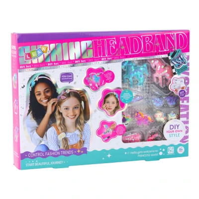 LEAN Toys 27415 DIY kreativní sada pro výrobu čelenek s jednorožcem a lesklými ozdobami