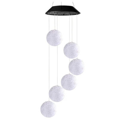 LEAN 26977 Solárna záhradná LED RGB lampa - závesné gule 70 cm