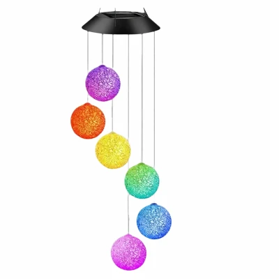 LEAN 26977 Solárna záhradná LED RGB lampa - závesné gule 70 cm