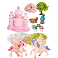 LEAN Toys 27397 Kreativní sada terárium s jednorožci, noční světlo, ovládání hlasem DIY