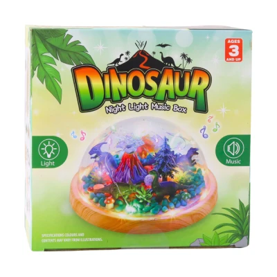 LEAN Toys 27394 Terárium s dinosaury - noční lampička s melodií