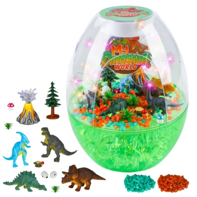 LEAN Toys 27398 DIY kreativní sada - dinosauří terárium s nočním světlem a ovládáním hlasem