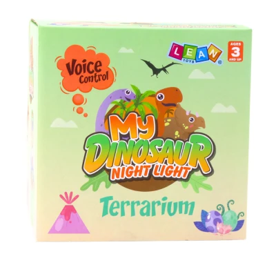 LEAN Toys 27398 DIY kreativní sada - dinosauří terárium s nočním světlem a ovládáním hlasem