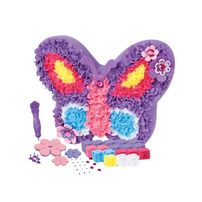 LEAN Toys 27411 Kreativní sada DIY polštář Motýlek fialový