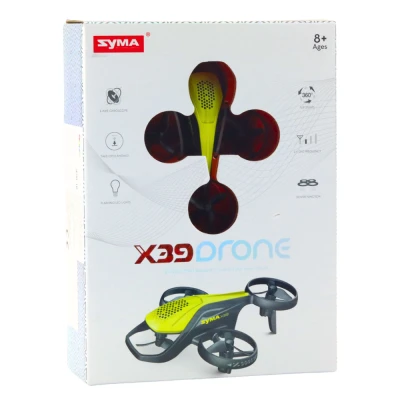 LEAN Toys 27882 Syma X39 Mini Drone, 2,4 GHz, štyri osi, 360° akrobacia, žltá farba