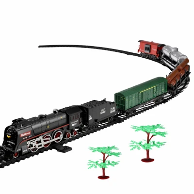 LEAN Toys 27913 Steam Train 620B parní vláček se světly, zvuky a dýmem