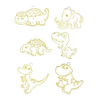 LEAN Toys 27734 Kreativní DIY 3D vitráže, přívěsky Dinosauři, 6 gelových fixů