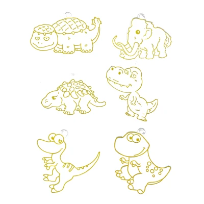 LEAN Toys 27734 Kreativní DIY 3D vitráže, přívěsky Dinosauři, 6 gelových fixů