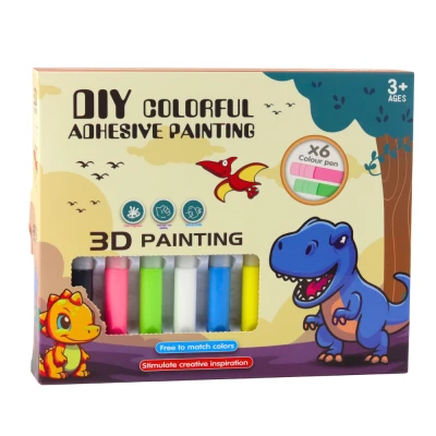 LEAN Toys 27734 Kreativní DIY 3D vitráže, přívěsky Dinosauři, 6 gelových fixů