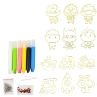 LEAN Toys 27735 Sada na malování 3D Kosmos - 6 barev + 12 přívěšků