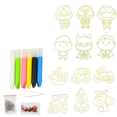 LEAN Toys 27735 Sada na malování 3D Kosmos - 6 barev + 12 přívěšků